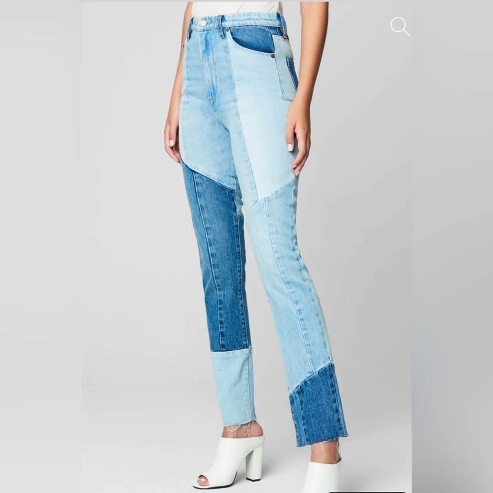 Blank NYC Patchwork Skinny Denim Jeans NWT The Lexington Fare Warning NWT - Picture 2 of 3
